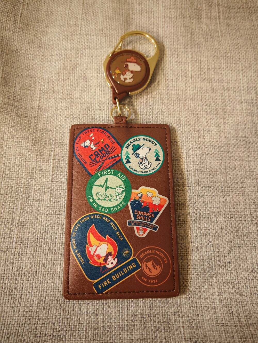 Peanuts Snoopy Beagle Scout Patches Retractable Lanyard